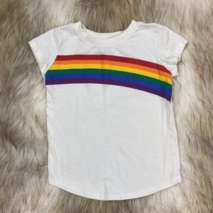 Size 4 Rainbow Stripe Short Sleeve Top